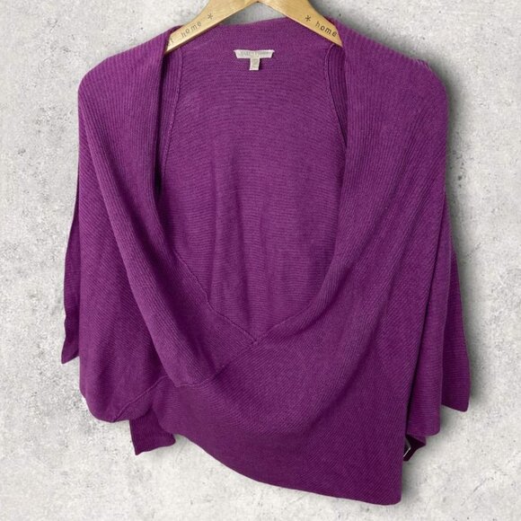 EILEEN Fisher Linen Purple Knit Cardigan Sweater Size Small Petite Open Front S‎ - Picture 4 of 12
